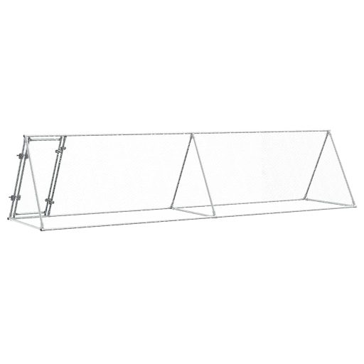 Szürke horganyzott acél csirkeketrec 400x105x91 cm