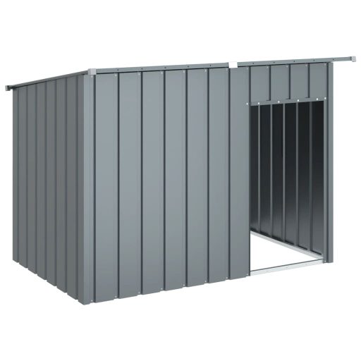 Antracitszürke horganyzott acél kutyakennel 153x91x110 cm