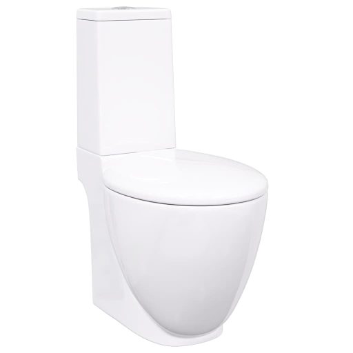 Fehér kerámia WC öblítőrendszerrel