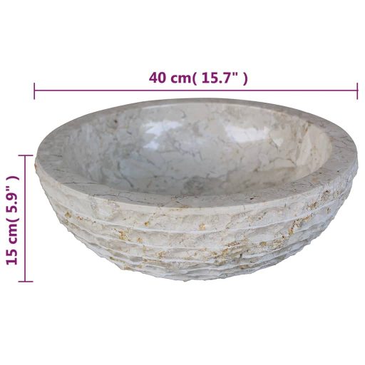 Krémszínű fürdőszobai mosdókagyló 40 cm