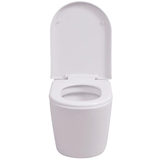 Falra szerelhető fehér kerámia WC rejtett öblítőtartállyal
