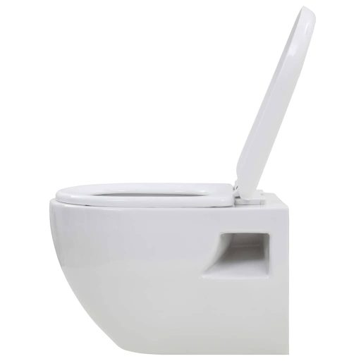 Falra szerelhető fehér kerámia WC rejtett öblítőtartállyal