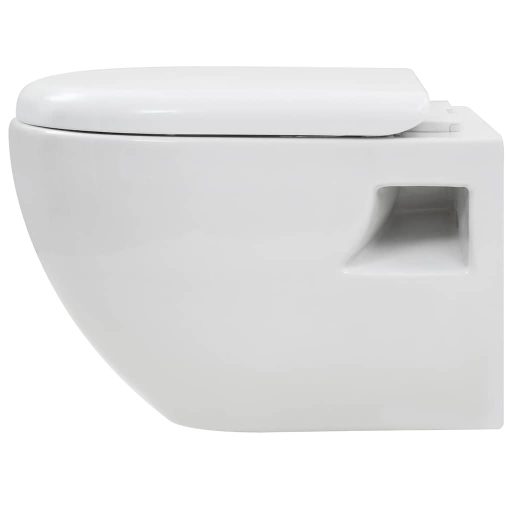 Falra szerelhető fehér kerámia WC rejtett öblítőtartállyal