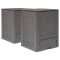2 db barna műanyag rattan kerti komposztáló 60x60x83 cm 600 L