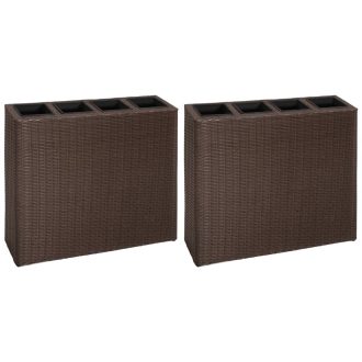 2 darab barna polyrattan kerti magaságyás 4 kaspóval