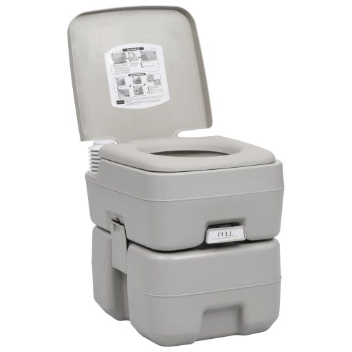 Szürke hordozható kemping WC 20+10 L