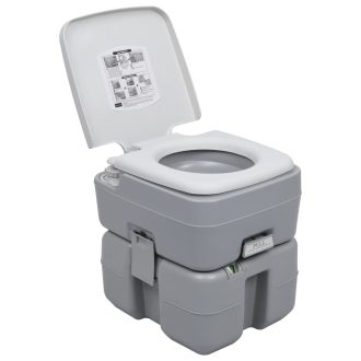 Szürke hordozható kemping WC 20+10 L