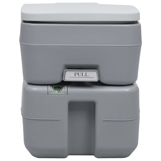 Szürke hordozható kemping WC 20+10 L