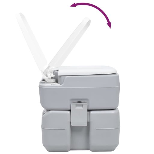 Szürke hordozható kemping WC 20+10 L