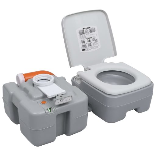 Szürke hordozható kemping WC 20+10 L