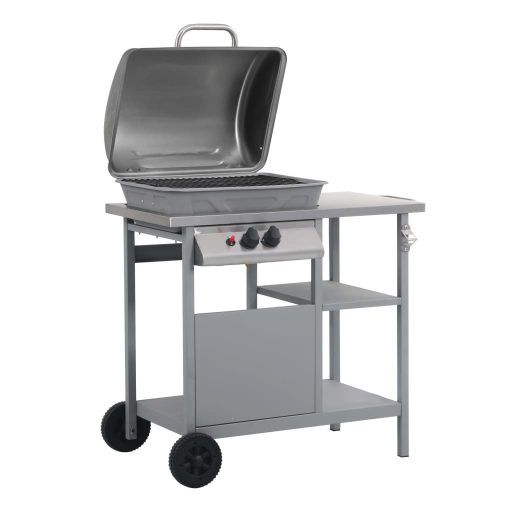 Ezüst gáz grillező 3 szintes kisasztallal