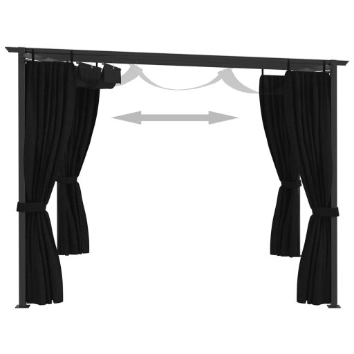 Antracitszürke pavilon 4 x 3 m