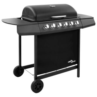 Fekete gáz grillsütő 6 égővel