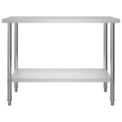 Konyhai rozsdamentes acél munkaasztal és polc 120 x 30 x 120 cm