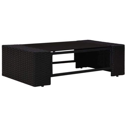 10 részes fekete polyrattan kerti ülőgarnitúra