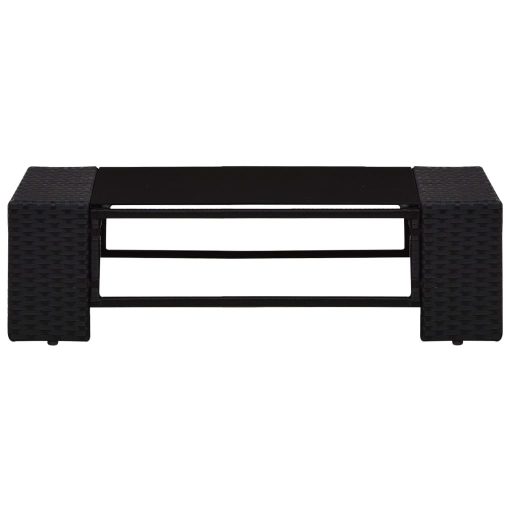 10 részes fekete polyrattan kerti ülőgarnitúra