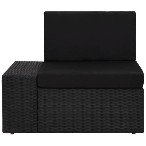 10 részes fekete polyrattan kerti ülőgarnitúra