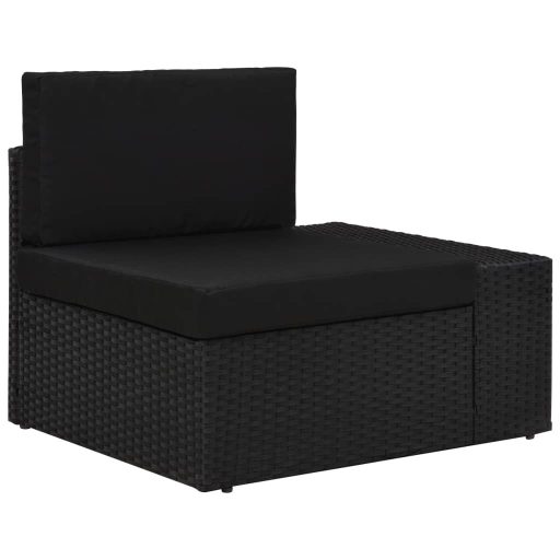 10 részes fekete polyrattan kerti ülőgarnitúra