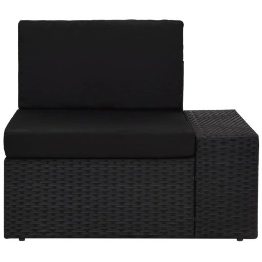10 részes fekete polyrattan kerti ülőgarnitúra