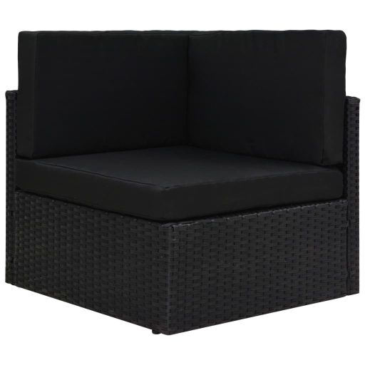 10 részes fekete polyrattan kerti ülőgarnitúra