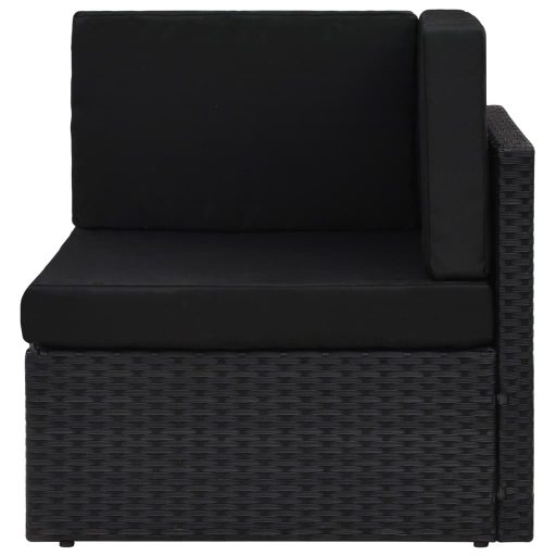 10 részes fekete polyrattan kerti ülőgarnitúra