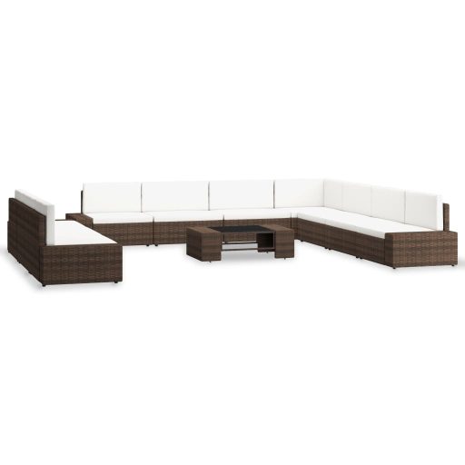 10 részes barna polyrattan kerti ülőgarnitúra