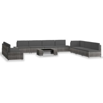 10 részes szürke polyrattan kerti ülőgarnitúra