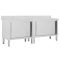 2db rozsdamentes acél munkaasztal tolóajtókkal 200x50x(95-97)cm