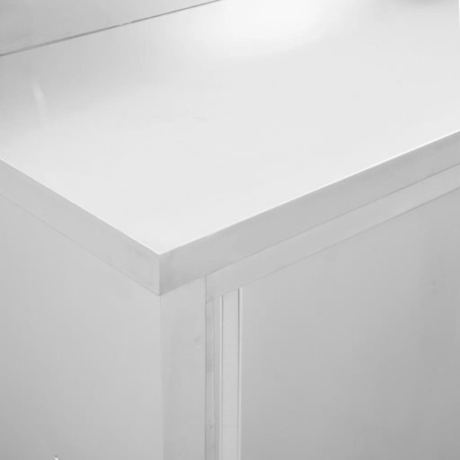 2db rozsdamentes acél munkaasztal tolóajtókkal 200x50x(95-97)cm