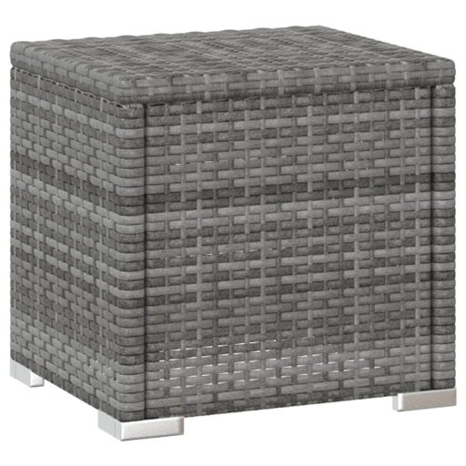 3 részes szürke polyrattan kerti napozóágy szett asztallal