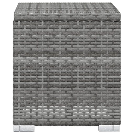 3 részes szürke polyrattan kerti napozóágy szett asztallal