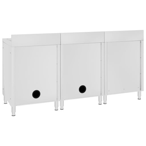 Rozsdamentes acél kereskedelmi konyhai mosogató 180 x 60 x 96 cm