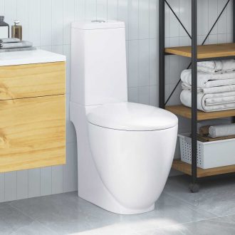   Fürdőszobai kerek fehér kerámia WC alsó vízelvezetéssel