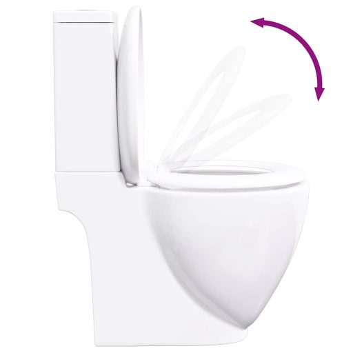 Fürdőszobai kerek fehér kerámia WC alsó vízelvezetéssel