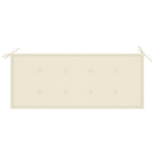 2 személyes tömör eukaliptuszfa kerti pad párnával 120 cm