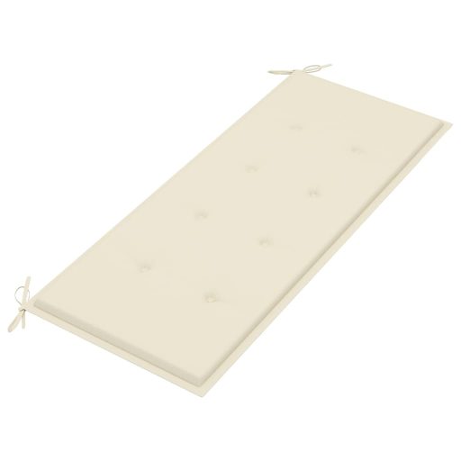 2 személyes tömör eukaliptuszfa kerti pad párnával 120 cm