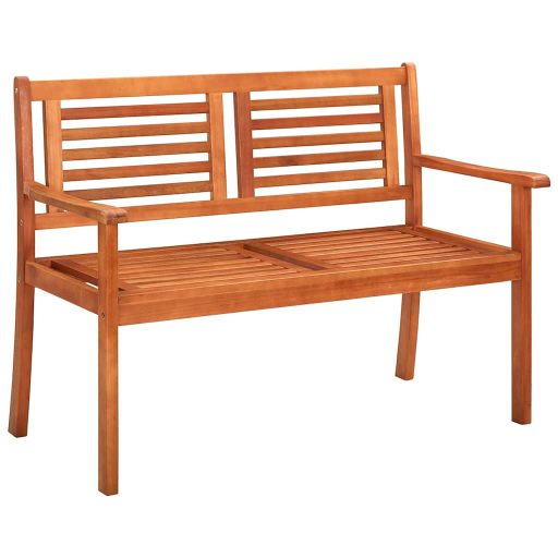 2 személyes tömör eukaliptuszfa kerti pad párnával 120 cm