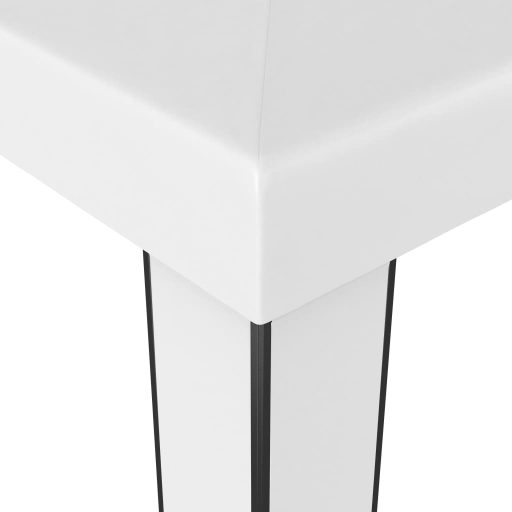 Fehér dupla tetős pavilon LED fényfüzérrel 3 x 3 m