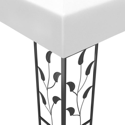 Fehér pavilon LED fényfüzérrel 3 x 3 m