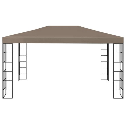 Tópszínű pavilon LED fényfüzérrel 4 x 3 m