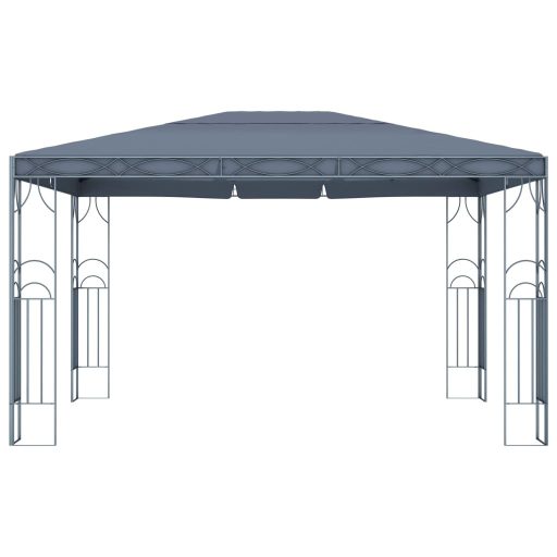Antracitszürke pavilon LED fényfüzérrel 400 x 300 cm