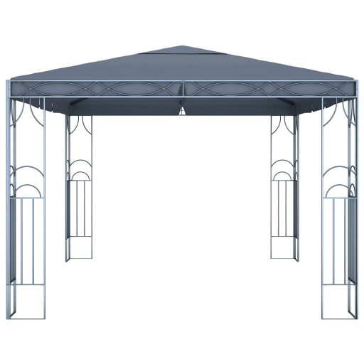 Antracitszürke pavilon LED fényfüzérrel 400 x 300 cm