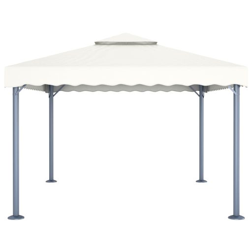 Krémszínű alumíniumpavilon LED fényfüzérrel 400 x 300 cm