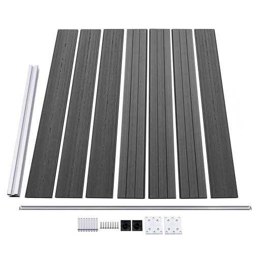 Fekete WPC kerítéspanelszett 699 x 146 cm