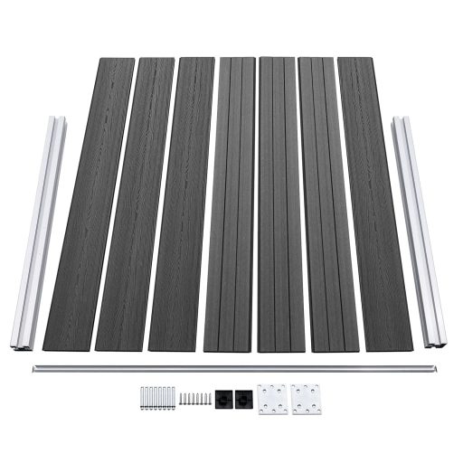 Fekete WPC kerítéspanelszett 699 x 146 cm