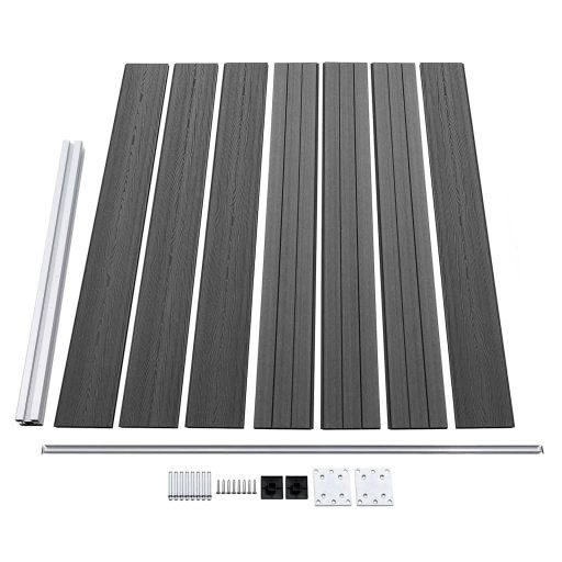 Fekete WPC kerítéspanelszett 872 x 146 cm