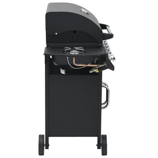 Fekete gázgrillsütő 4+1 főzőfelülettel