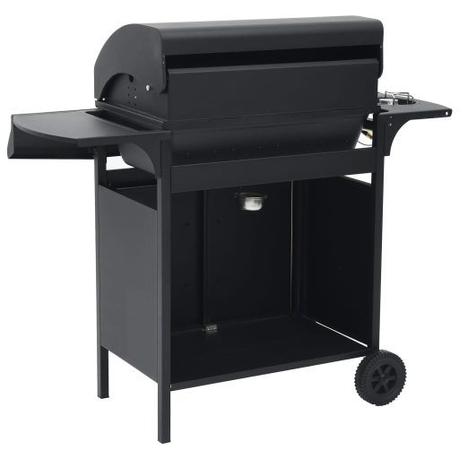 Fekete gázgrillsütő 4+1 főzőfelülettel