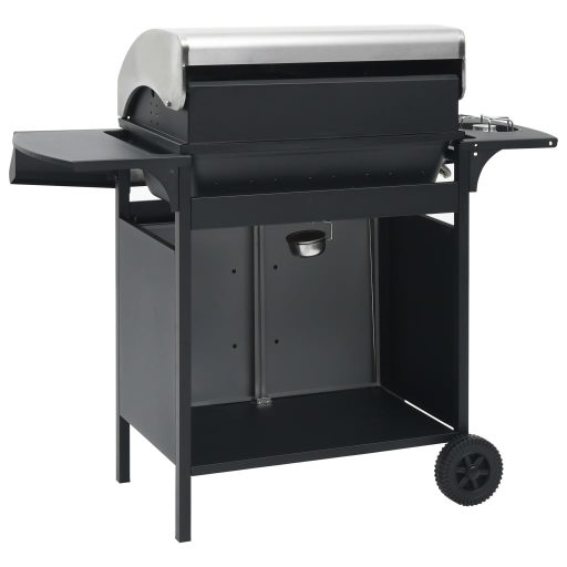 Fekete és ezüst gázgrillsütő 4+1 főzőfelülettel