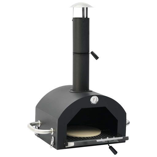 Fekete 3 az 1-ben kültéri pizza- és grillsütő